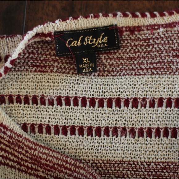 Sweater Weather! Cal Style Burgundy/cream Cardigan - Picture 7 of 7
